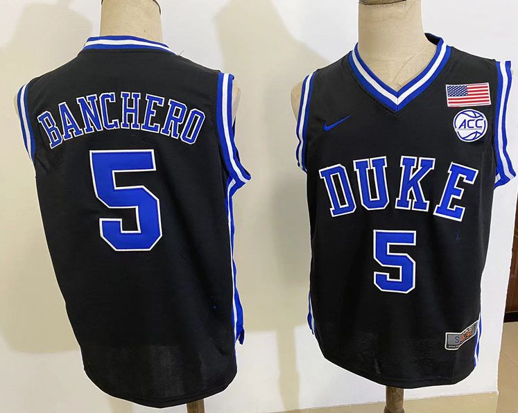Men Duke Blue Devils #5 Banchero Black Nike 2025 NCAA Jersey->ncaa teams->NCAA Jersey
